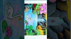 TUTORIAL MENGGAMBAR PEMANDANGAN AIR TERJUN Ep 505 lukisanpemandangan drawingbyfifitan drawing