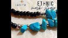 10 Tali Masker Manik Batu Dengan Untaian Mutiara Sintetis