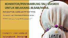12 Konektor Bola Batik Ungu Tali Penyambung Masker Bagi Wanita yang Berjilbab Jilbab