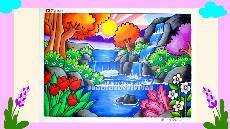 Tutorial Menggambar Pemandangan Airterjun yang mudah buat pemula menggunakan oilpastel ep 525