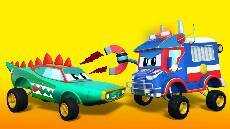 Truk super Truk polisi mengikuti pencuri buaya Kota Mobil Kartun Truk untuk anak an Truk super Truk polisi mengikuti pencuri buaya Kota Mobil Kartun Truk untuk anak an