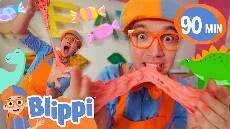 Blippi Bakes a Dinosaur Cookie CricketAos Candy Creations Educational Videos for Kids