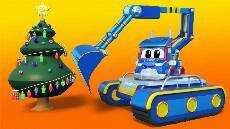 Truk super Natal Ekskavator Super membantu dengan Pohon Natal Kota mobil Kartun untuk anak anak Truk super Natal Ekskavator Super membantu dengan Pohon Natal Kota mobil Kartun untuk anak anak