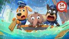 Hati hati di Jalan yang Banjir Keamanan Luar RuanganuOa Polisi Labrador BabyBus Bahasa Indonesia